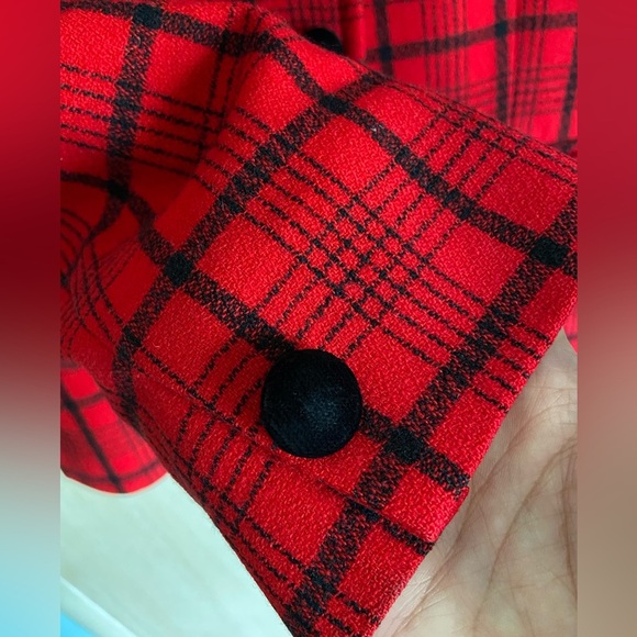 Vintage Pendleton Blazer Jacket Womens 10 Red Plaid & Velvet Wool Made in USA - Picture 7 of 10
